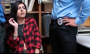Hot Teenage Caught Shoplifting Fucked By Two Officers