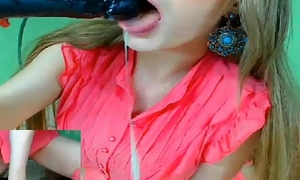 Russian webcam girl simian black dildo