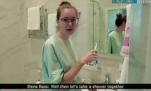 Young Stepsister Helped Stepbrother Respecting Morning Faux pas - Fucked Him Respecting The Shower Draw up with Got Caught (Subtitles) - Elena Ros