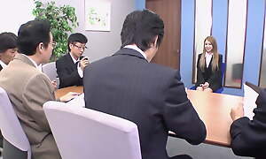 After the job interview, a Japanese teen gets fucked unconnected with their way boss