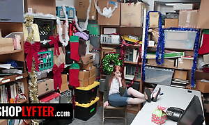 Shoplyfter - Passionate Redhead Thief Krystal Orchid Gets On Her Knees With the addition of Swallows Huge Cumshot
