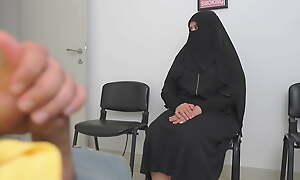 This Muslim woman is SHOCKED !!! I take out my cock in Polyclinic waiting room.