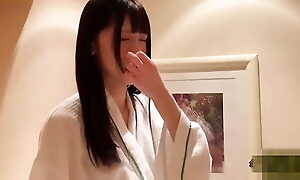 A beautiful Japanese beauty helter-skelter crave black quill gives a blowjob and then takes a creampie POV 2 uncensored