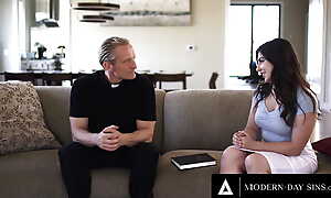 MODERN-DAY SINS - Pervy Priest Creampies Horny Teen Keira Croft After Pulling Her Anal Virginity!