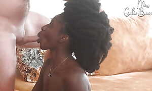 Hot Shy African Babe gives Wettest Blowjob Rimjob