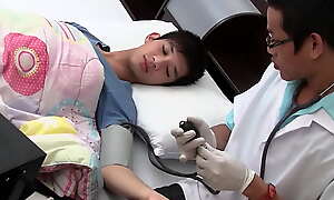 Asian twink gets examined and breeded from bankroll b reverse by doctor