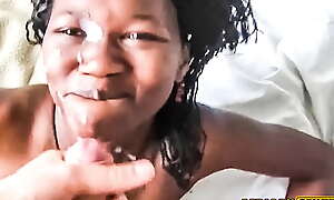 Petite African Teen Happy To Get Facial Cumshot Non-native White Cock