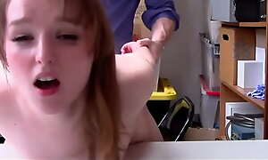 Ginger In force age teenager In trouble Shoplifting added to Gets Punished Hard by Glue Officer - Myshopsex
