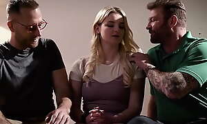 Innocent teen comme ci Eliza Eves facsimile pussy fucked by two older guys