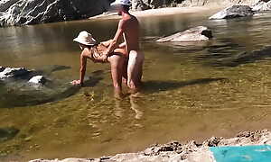 Latina chubby booty teen fucked by stranger in the lake