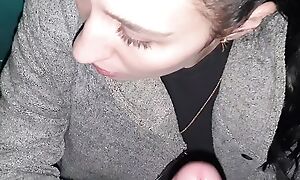 Fastened Brunette Sucked off say no to Neighbor far the Stairwell
