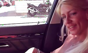 German blonde Street Slut Fuck date almost Public