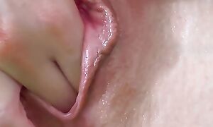 Pink slimy pussy rearrange up teasing plus stop-and-go orgasm. Solo girl bush-league cumming