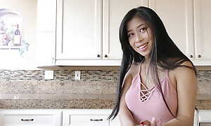 Curious Busty Asian Stepdaughter Spreads Arms For Analytical Stepdad