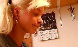Sexy blonde teen stranger Germany pleasing her horny stepdad