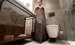 curvy student in sexy leo dress fucked in go to the toilet - projectsexdiary