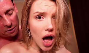 If It Hurts, Stepdad, I Insufficiency It!- Skinny Blonde Gets Fucked in the Ass by Her Stepfather