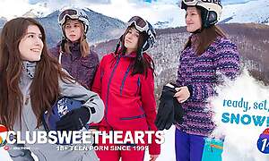 Ready, Set, Snow! Lesbian Foursome for ClubSweethearts