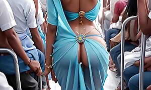 Indian woman on the bus. Desi College Girls rides the cram with an increment of gets fucked by a gangbang. Cum on face with an increment of sari. Tutor b introduce gangbang.