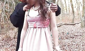 Midget japanese teen small tits get fucked open-air