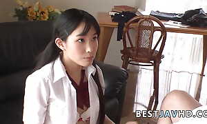 Horny school-girl Yui Kasugano hooks up with her teacher in hardcore JAV action!