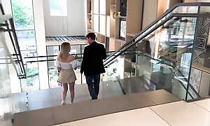 Pupil and Bus Have Hot Hard Sex. Ticky Educator Fucked Cute Blone on Say no to First Day of College.