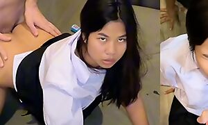 Horny 18yo Thai Schoolgirl Gets Fucked Hard by a Coming Check into Class