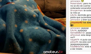 Spanish wholesale sleeping while broadcast on webcam