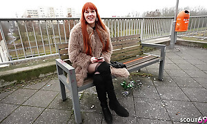 GERMAN SCOUT - Skinny Eminent German Redhead Awl Girl Soley Summer First Time Porn Casting