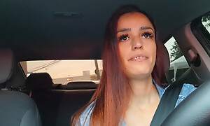 Tainted app driver catches gifted passenger masturbating from behind!