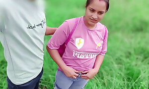 Frist time sex university doll and Boy in Jungle, fuck her niggardly young pussy - university doll Fucking in tintinnabulation (Full Hindi Audio)