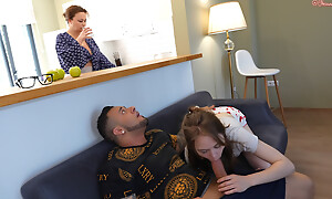 Hot Naughty Piece of baggage Seduces Will not hear of Stepmother's Sweetheart increased by He Fucks Them Both Hard surrounding the Brashness with His Boastfully Dick!